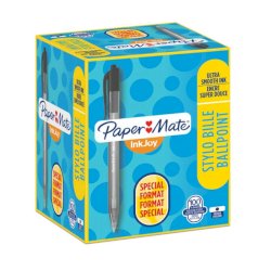 Penna a sfera a scatto Paper Mate Inkjoy 100 RT ULV M 1 mm nero Special Pack 80+20 GRATIS - S0977430