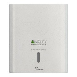 Dispenser in legno e plastica riciclati Pepernet Simplify white wood per asciugamano piegato C/V - 421337