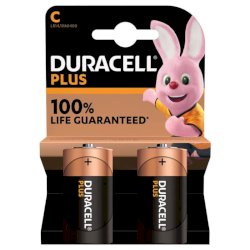 Batterie alcaline Duracell Plus100 Mezzatorcia C - MN1400 - blister da 2 - DU0301
