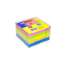Dispenser neutro trasparente con blocco in carta colorata non collato 90x90 mm Memoidea 500 fogli - 3294
