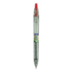 Penna a sfera a scatto Pilot ecoball B2P ricaricabile - punta 1 mm - inchiostro a base d'olio - rosso - 040178