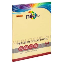 Carta colorata colori forti formato A4 Nikoffice 5 colori assortiti forti 80 g 100 ff - 23NIK094