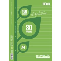 Blocco ricambio didattico Rambloc formato A4 40 ff - 100g rigatura B - 90524383