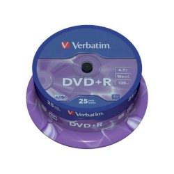 DVD+R Verbatim 16x 4.7 GB Spindle Case da 25 dvd - 43500
