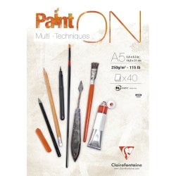 Blocco collato Clairefontaine Paint'on 250 g/m² A5 - conf. 4 pz - 96538C