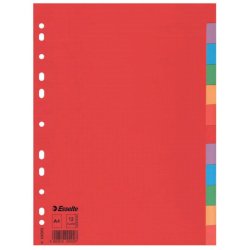 Intercalari Esselte a 12 tasti colorati in carta riciclata 100202