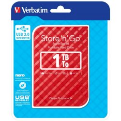 Hard Disk Esterno Verbatim Store 'n' Go USB 3.0 1 TB rosso - 53203