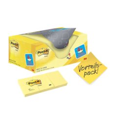 Foglietti riposizionabili Post-it® Notes giallo Canary™ 38x51 mm Value Pack 16+4 blocchetti GRATIS - 653-VP20