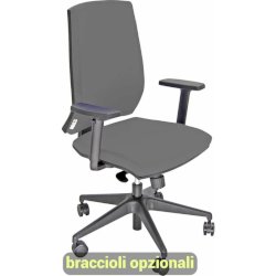 Sedia operativa girevole Unisit Larissa LR1S - rivestimento Eco grigio scuro - LR1S/ET