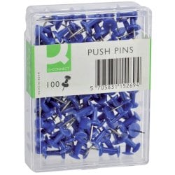 Spilli per bacheca Q-Connect blu  Scatola da 100 pezzi - KF15269