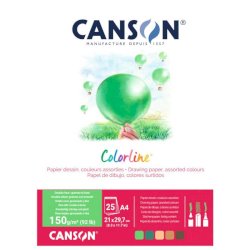 Album da disegno Canson Colorline® A4 150 g/m² 25 fg. Assortimento Terra C31074P003