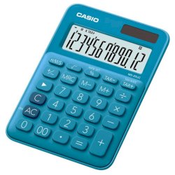 Calcolatrice da tavolo CASIO solare o batteria - 12 cifre - azzurro MS-20UC-BU-W-EC