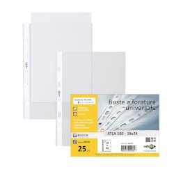 Buste in PP buccia Sei Rota Atla 100 - medio spessore trasparente 18x24 cm - conf. 25 buste - 661815