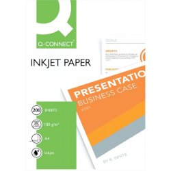 Carta stampa Premium Inkjet Q-Connect A4 bianco 100 g/m² conf. da 200 fogli - KF01553