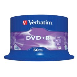 DVD+R Verbatim 16x 4,7 GB Spindle Case da 50 dvd - 43550