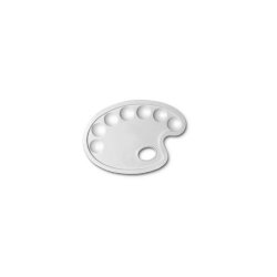 Tavolozza ovale CWR - bianca - plastica 7 scomparti - 24x17 cm 184
