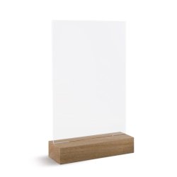 Portadepliant a T Lebez in acrilico con base in legno formato A4 21x30 cm - 81004