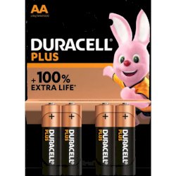 Batterie alcaline Duracell Plus100 Stilo AA - MN1500 - blister da 4 - DU0101