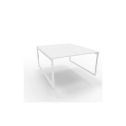 Bench piano bianco 140x160xH.75 cm gamba ad anello in acciaio bianco linea Practika P2 Quadrifoglio - ECBEA14-BA-I