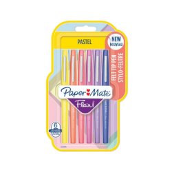 Penne punta fibra Paper Mate Flair/Nylon pastel 1.1 M - tratto 0,7 mm - assortiti blister da 6 pezzi- 2137276