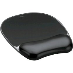 Tappetino mouse con poggiapolsi FELLOWES Crystal™ Gel nero 20,2 x 23,5 x 2,5 cm - 9112101