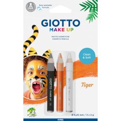 Tris tematico di matite cosmetiche GIOTTO bianco, giallo, nero - Tiger conf. 3 pezzi - 473300