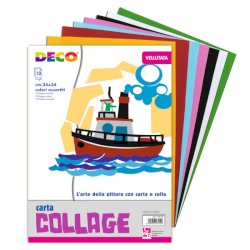 Album d carta vellutata Deco 24x34 cm - 130 g - 10 fogli colori assortiti - 710/10