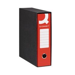 Registratore commerciale con custodia Q-Connect dorso 8 cm - 23x30 cm - rosso Q/COMM8RO