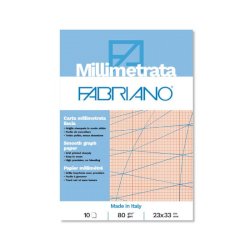 Blocco carta millimetrata Fabriano - 10 fogli - 80 g formato 23x33 cm 19100663
