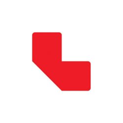 Sticker per pavimenti a L - 10x5 cm - Tarifold rosso conf. 10 pz  - B197203