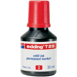 Inchiostro permanente per ricarica edding T 25 rosso - 30 ml E-T25 002