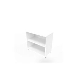 Armadio a giorno basso altezza scrivania bianco scocca bianca 80x45xH.73 cm Practika Quadrifoglio - ECEB80G-BA-BA