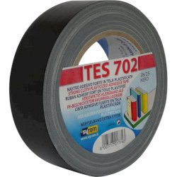 Nastro adesivo in tela Tes 702 SYROM formato 38 mm x 25 m - materiale tela plastificata nero - 1774