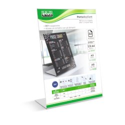 Portadepliant in PET Lebez con base a L formato A4 - 21x30 cm - 80984