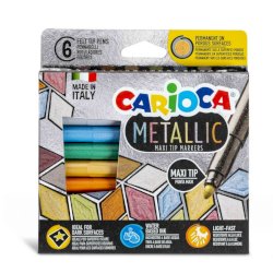 Pennarelli a punta fine Carioca Metallic - conf. da 6 colori assortiti - 43161