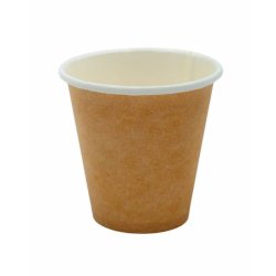 Bicchiere caffè in cartoncino Le Nappage 120 cc senza plastica conf. 50 pz kraft 61013RC