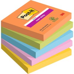 Foglietti Post-it® Super Sticky Boost - conf. 5 blocchetti da 90 ff 76x76 mm - 654-5SS-BOOS