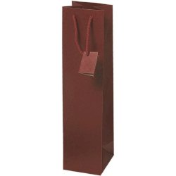 Borsa portabottiglie Decoration in carta kraft bordeaux - 10+9xH.39 cm - conf. 10 pz - BCA334X