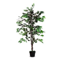 Pianta artificiale albero di fico Paperflow poliestere verde tronco in legno - h. 120 cm - K700136