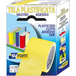 Nastro adesivo in in tela Tes 702 SYROM formato 38 mm x 2,7 m - materiale tela plastificata giallo - 7574