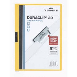 Cartellina con clip Durable DURACLIP® A4 giallo - dorso 3 mm - capacità 30 fogli 2200-04