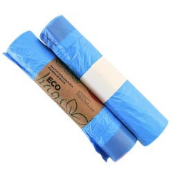 Sacchi immondizia per rifiuti inorganici Erisack 30 L 50x60 cm - 12 &micro;m azzurro - rotolo da 15 pezzi - SP122