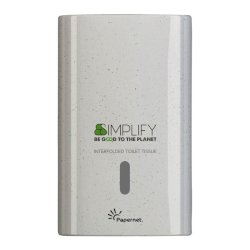 Dispenser in legno e plastica riciclati Papernet Simplify white wood per carta igienica interfogliata - 421334