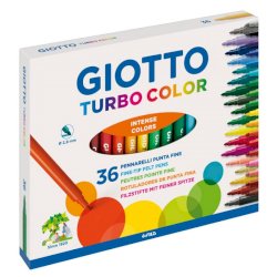 Pennarelli GIOTTO Turbo Color punta fine 2,8 mm assortiti astuccio da 36 - 418000