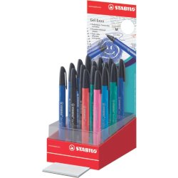 Espositore 16 penne Stabilo Gel Exxx - colori assortiti - 2038/16-01