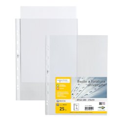 Buste in PP buccia Sei Rota Atla 100 - medio spessore trasparente 23x33 - conf. 25 buste - 662310