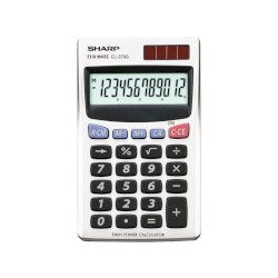 Calcolatrice tascabile a doppia alimentazione SHARP con display a 12 cifre argento - EL 379 SB