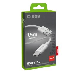 Cavo in tessuto SBS USB a type-C - lunghezza 1,5mt - grigio TECABLETISSUEUSBCG