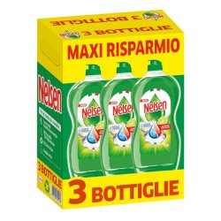 Detersivo liquido per piatti sgrassante Nelsen - profumo di limone 850 ml - conf. 3 pezzi in OMAGGIO al Kit K00133