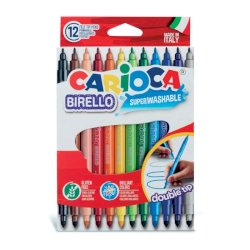 Pennarelli doppia punta Carioca Birello - conf. da 12 colori assortiti - 41457